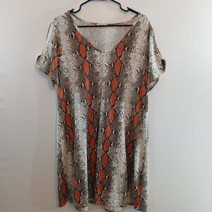 12PM By Mon Ami Womens Snake Print Dress Size L
